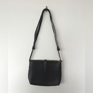 Black J. Crew crossbody leather bag with adjustable strap